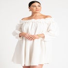 Ruffle Neckline Mini Dress image number null
