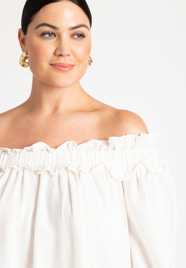 Ruffle Neckline Mini Dress image number 3