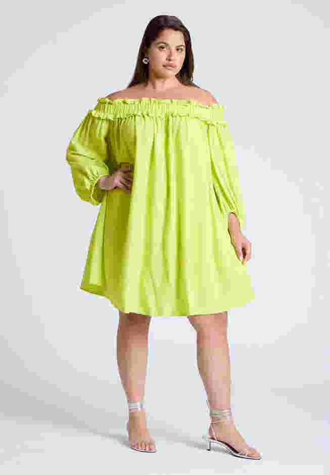 Ruffle Neckline Mini Dress image number 0