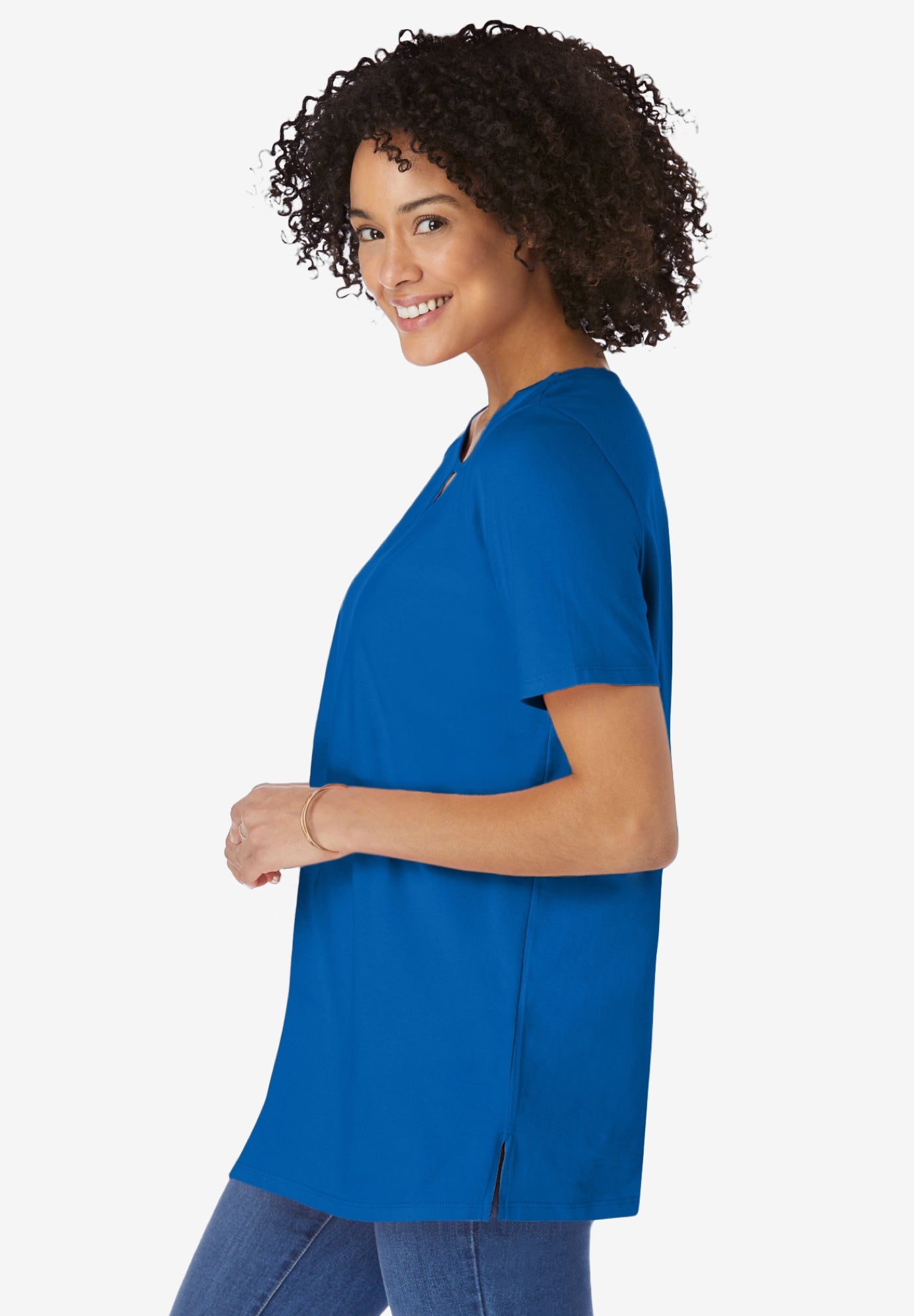 Perfect Short-Sleeve Keyhole Tee image number 2