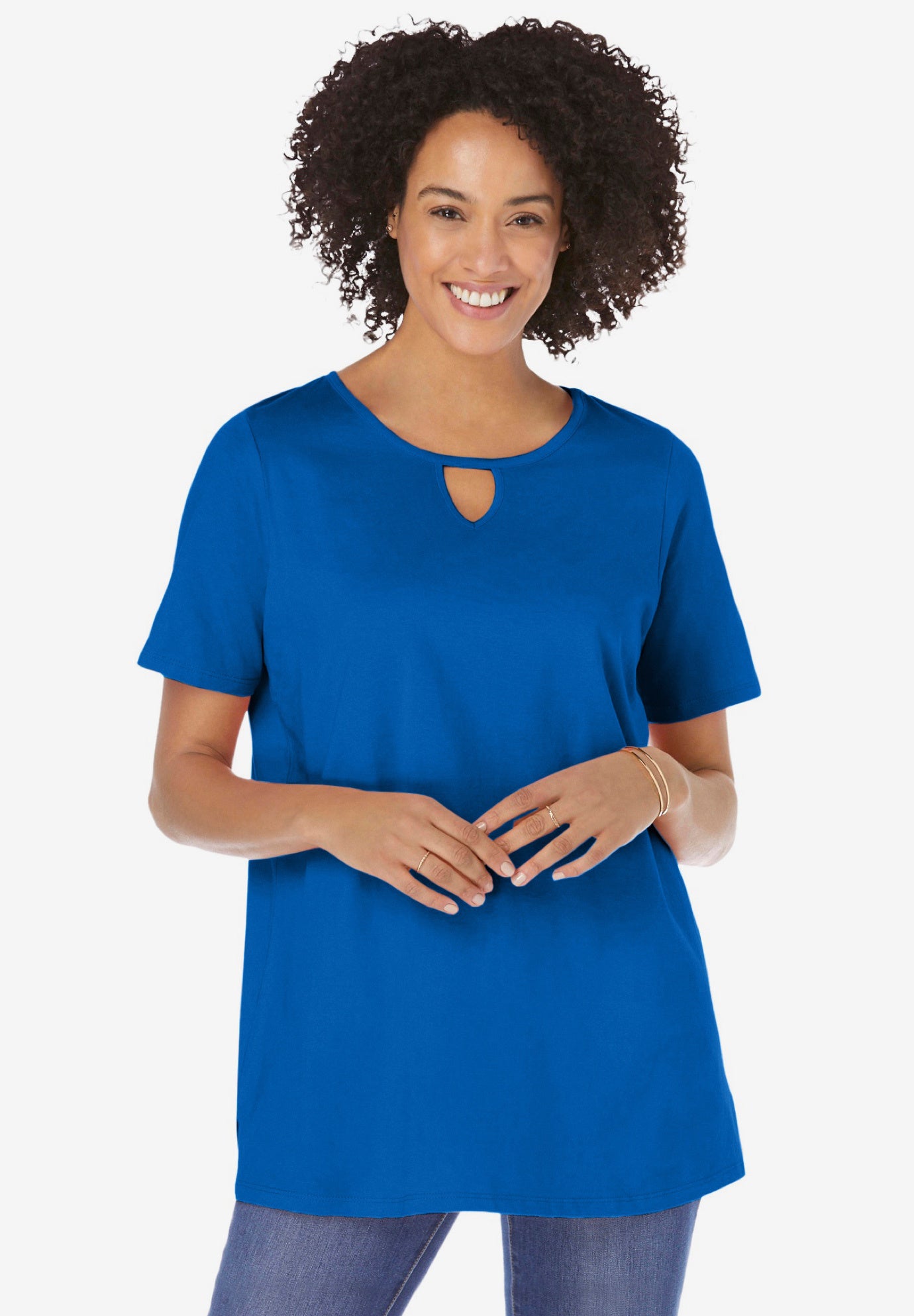 Perfect Short-Sleeve Keyhole Tee image number 0