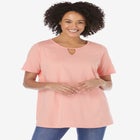 Perfect Short-Sleeve Keyhole Tee image number null