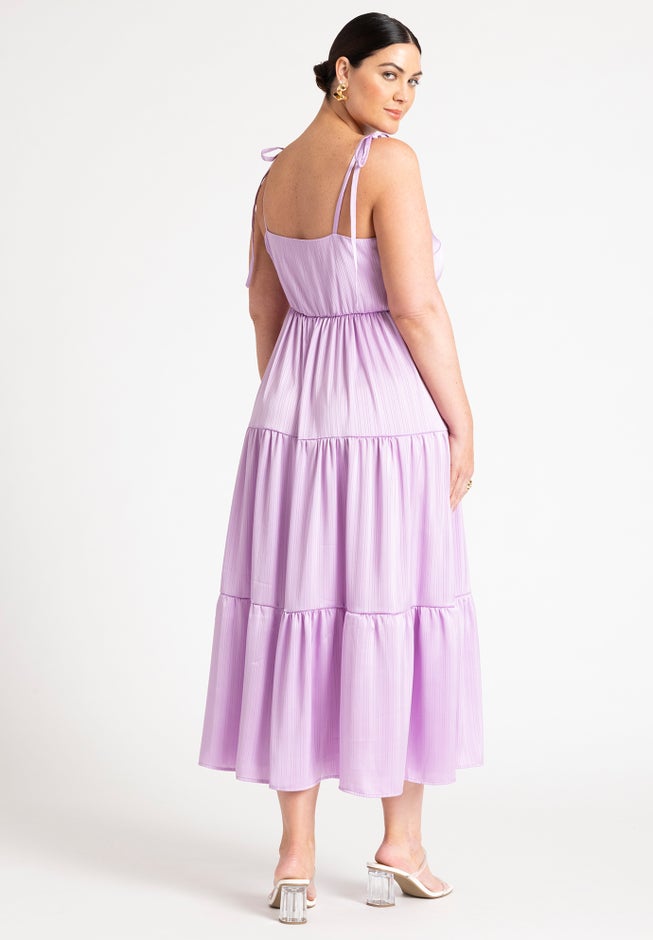 Tiered Satin Maxi Dress image number 1