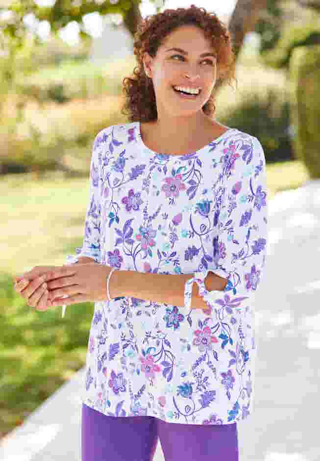 Perfect Three-Quarter Tie-Sleeve Tee image number 5