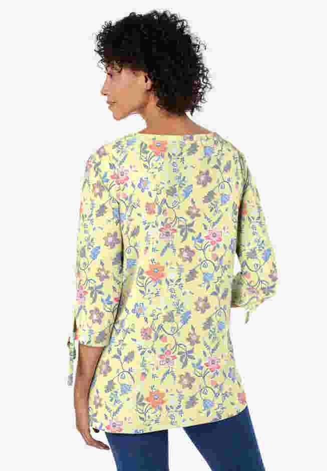 Perfect Three-Quarter Tie-Sleeve Tee image number 1