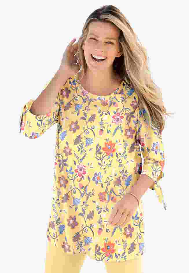 Perfect Three-Quarter Tie-Sleeve Tee image number 0