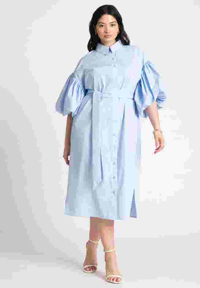 Balloon Sleeve Shirt Dress image number 0