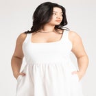 Mixed Fabric Tank Dress image number null