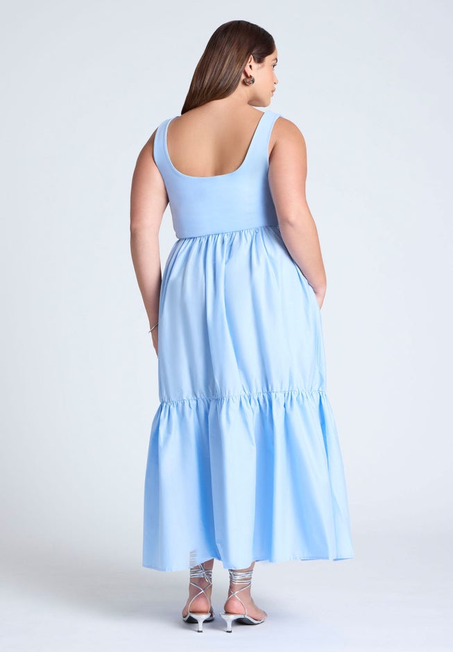 Mixed Fabric Tank Dress image number 2