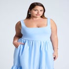 Mixed Fabric Tank Dress image number null