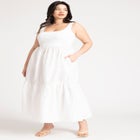 Mixed Fabric Tank Dress image number null