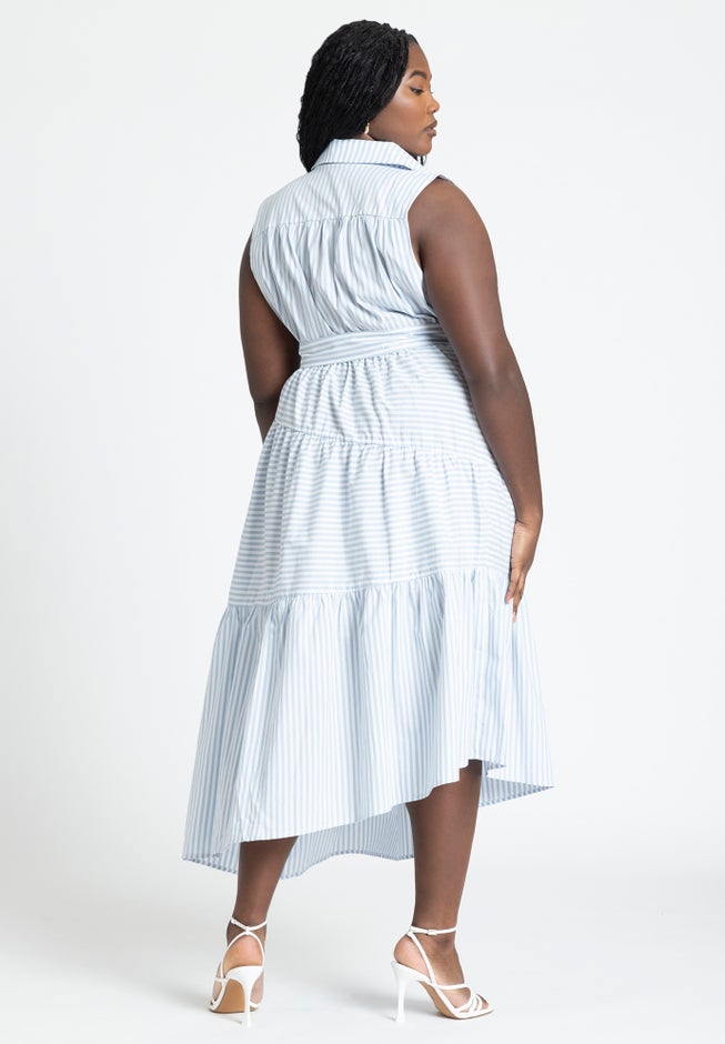 Asym Sleeveless Shirt Dress image number 1