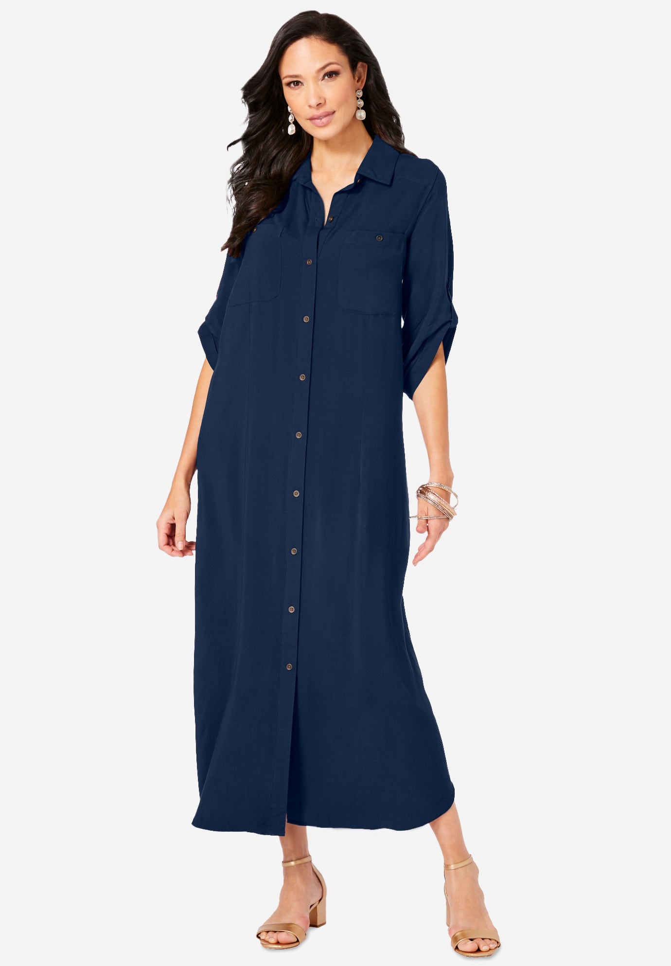 Collared Button Front Dress image number 0