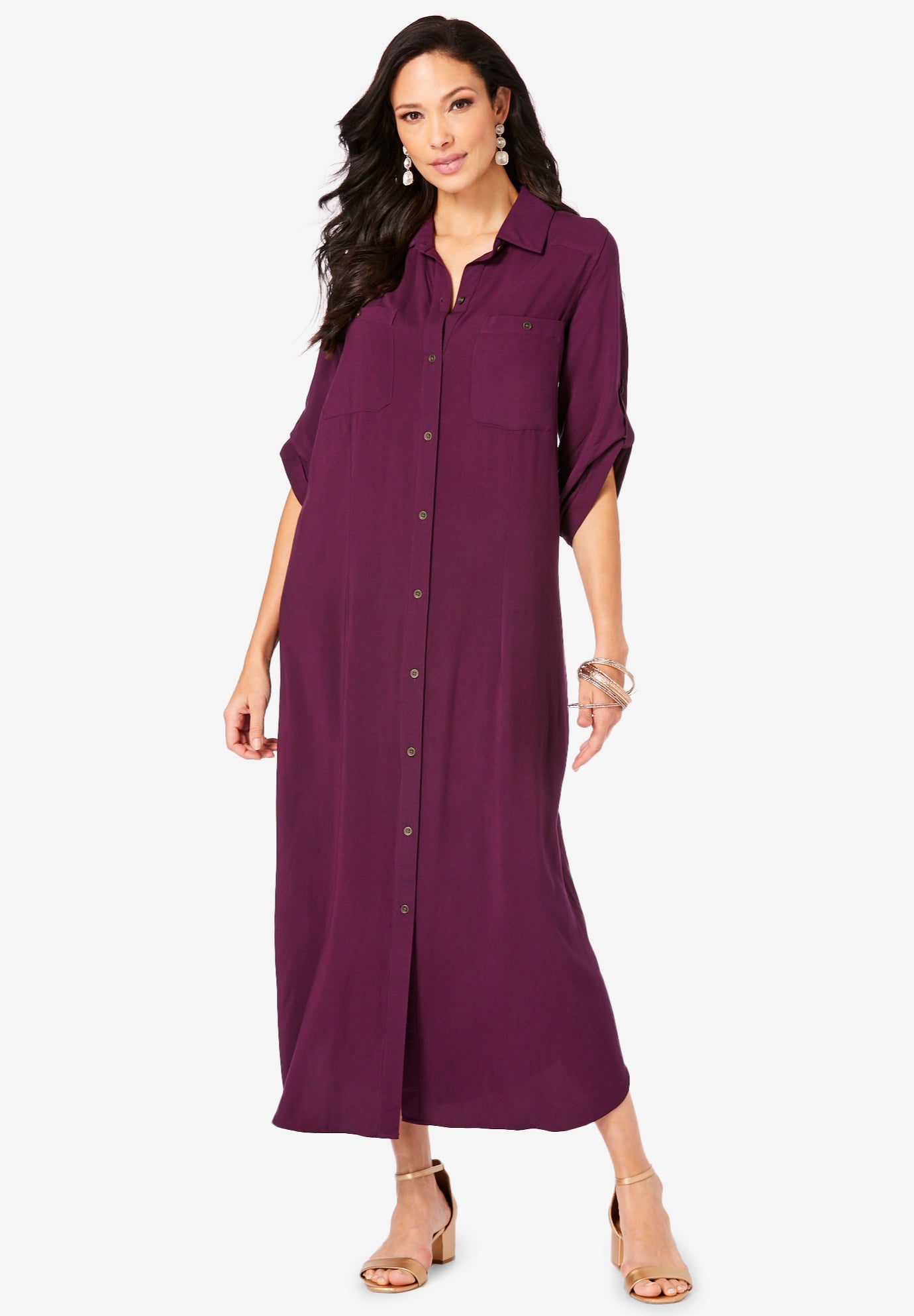 Collared Button Front Dress image number 0