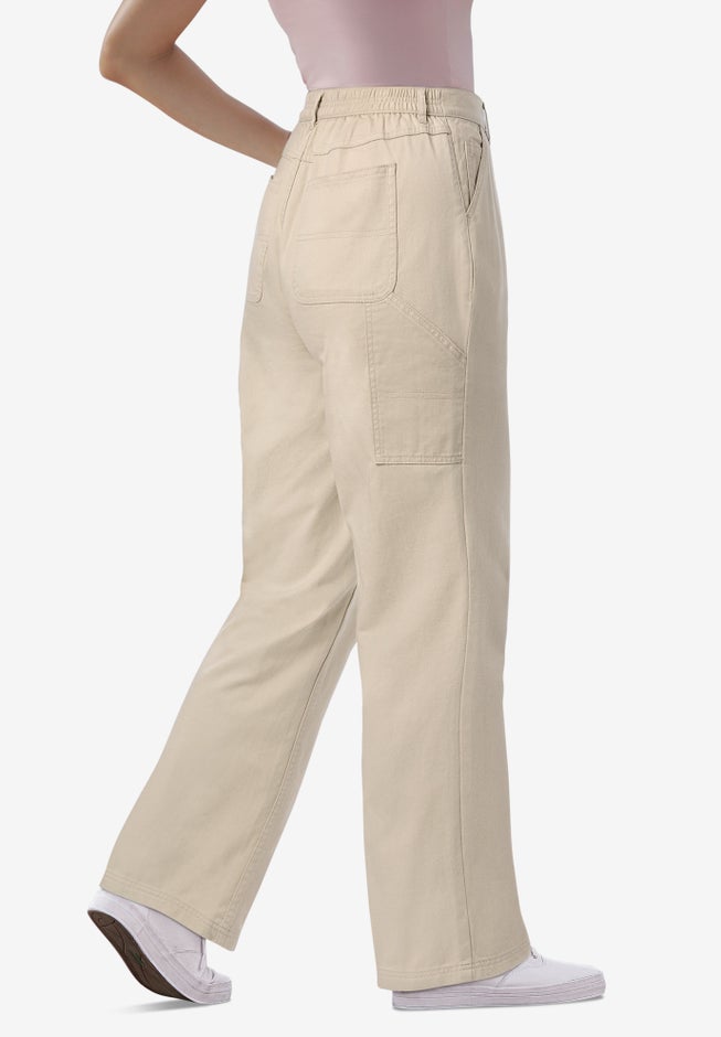 Back-Elastic All-Cotton Denim Carpenter Jeans image number 2