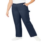 Back-Elastic All-Cotton Denim Carpenter Jeans image number null