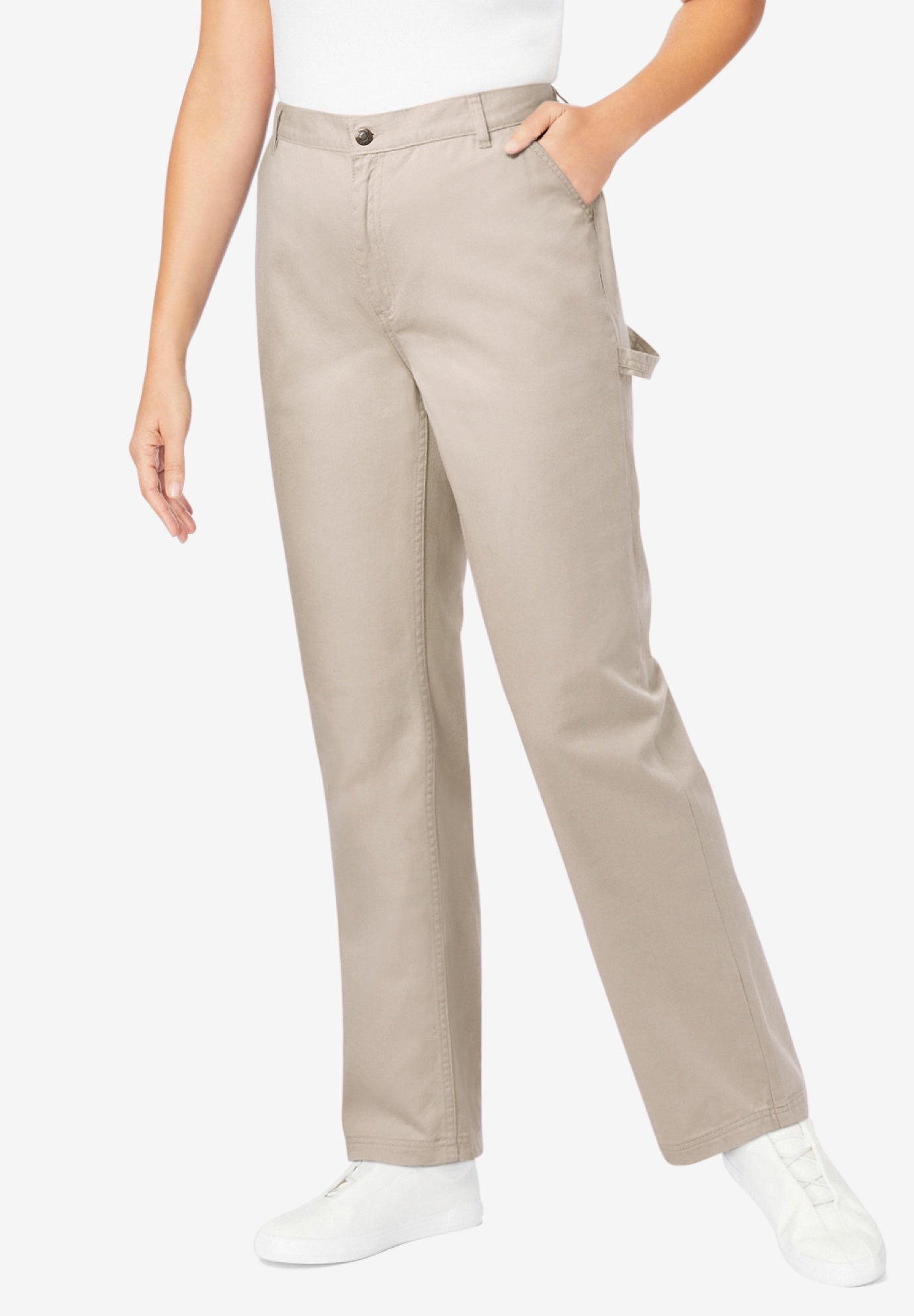 Back-Elastic All-Cotton Denim Carpenter Jeans image number 0