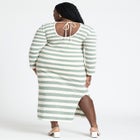 Striped Sweater Dress With Tie Back image number null