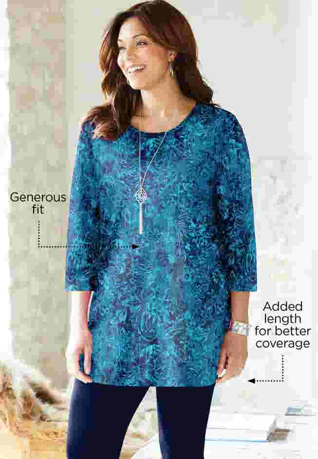 Easy Fit 3/4-Sleeve Scoopneck Tunic image number 1