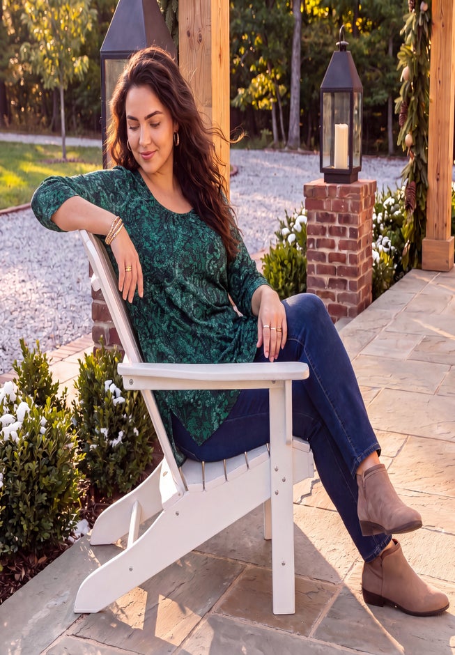 Easy Fit 3/4-Sleeve Scoopneck Tunic image number 4