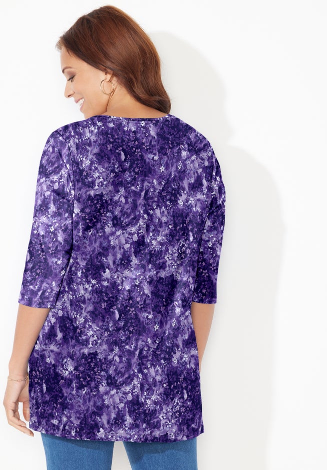 Easy Fit 3/4-Sleeve Scoopneck Tunic image number 3