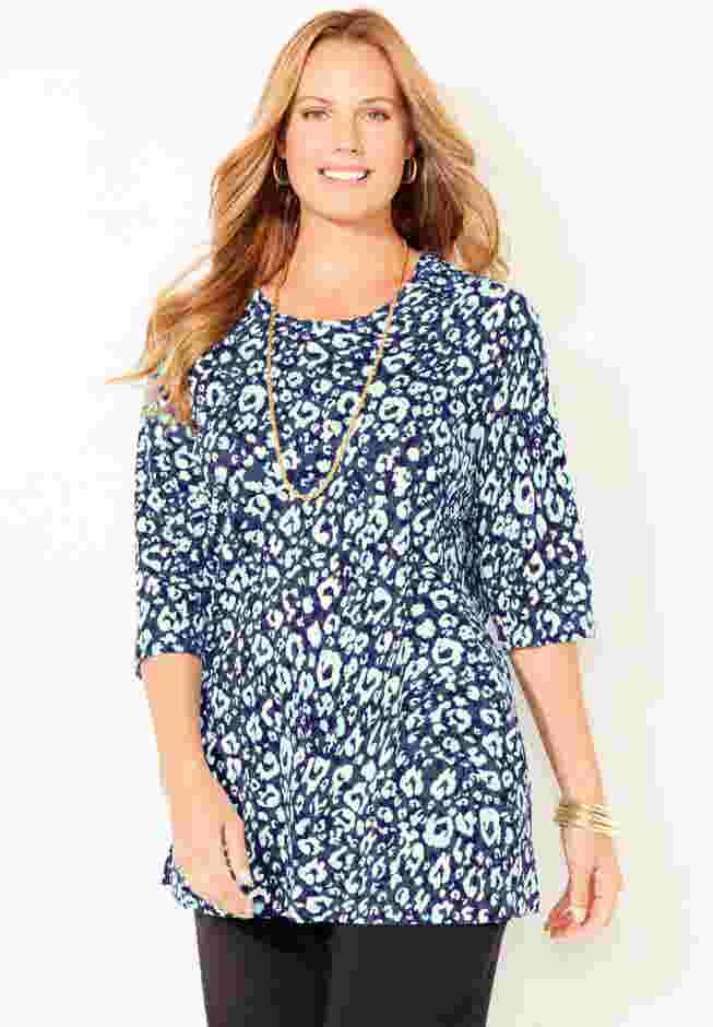 Easy Fit 3/4-Sleeve Scoopneck Tunic image number 0
