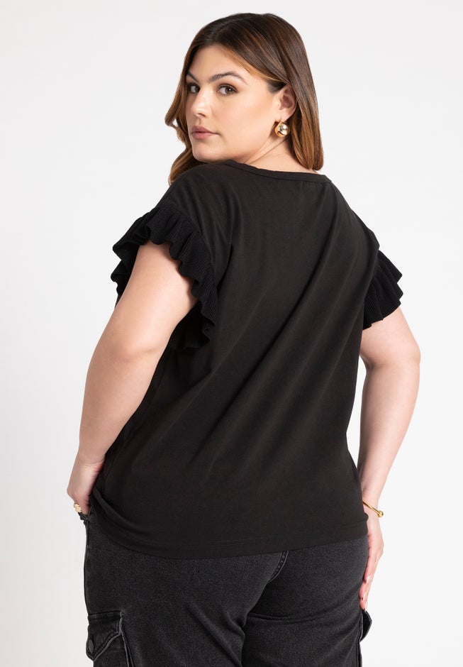 Ruffle Sleeve Tee image number 1