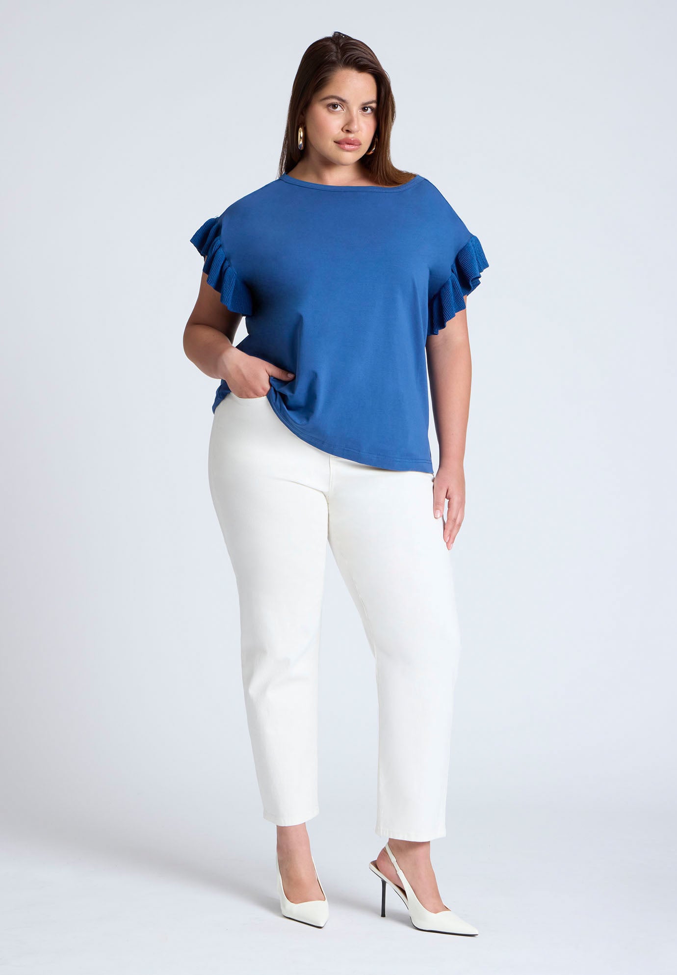 Ruffle Sleeve Tee image number 2