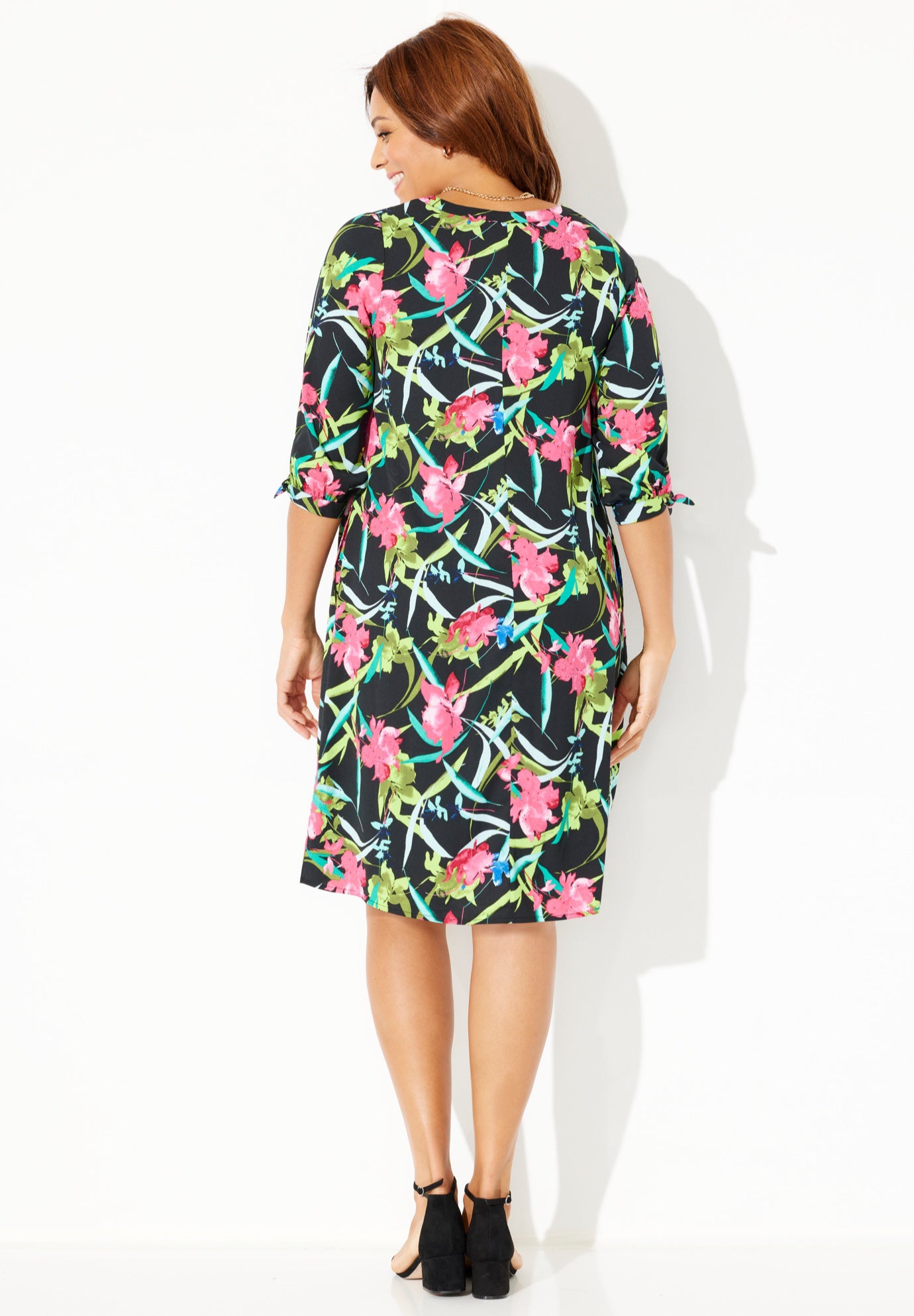 Tie-Sleeve Caf&eacute; Dress image number 1