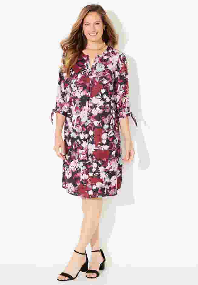 Tie-Sleeve Café Dress image number 0