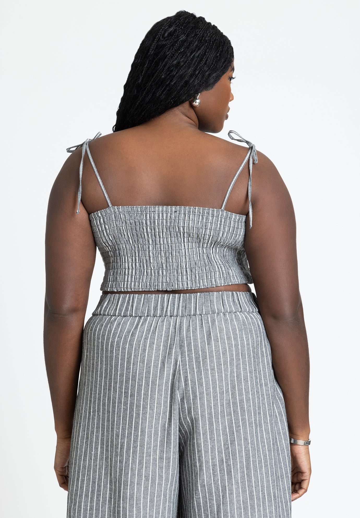 Elastic Striped Crop Top image number 1