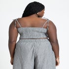 Elastic Striped Crop Top image number null