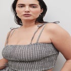 Elastic Striped Crop Top image number null