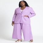 Oversized Strong Shoulder Linen Blazer image number null