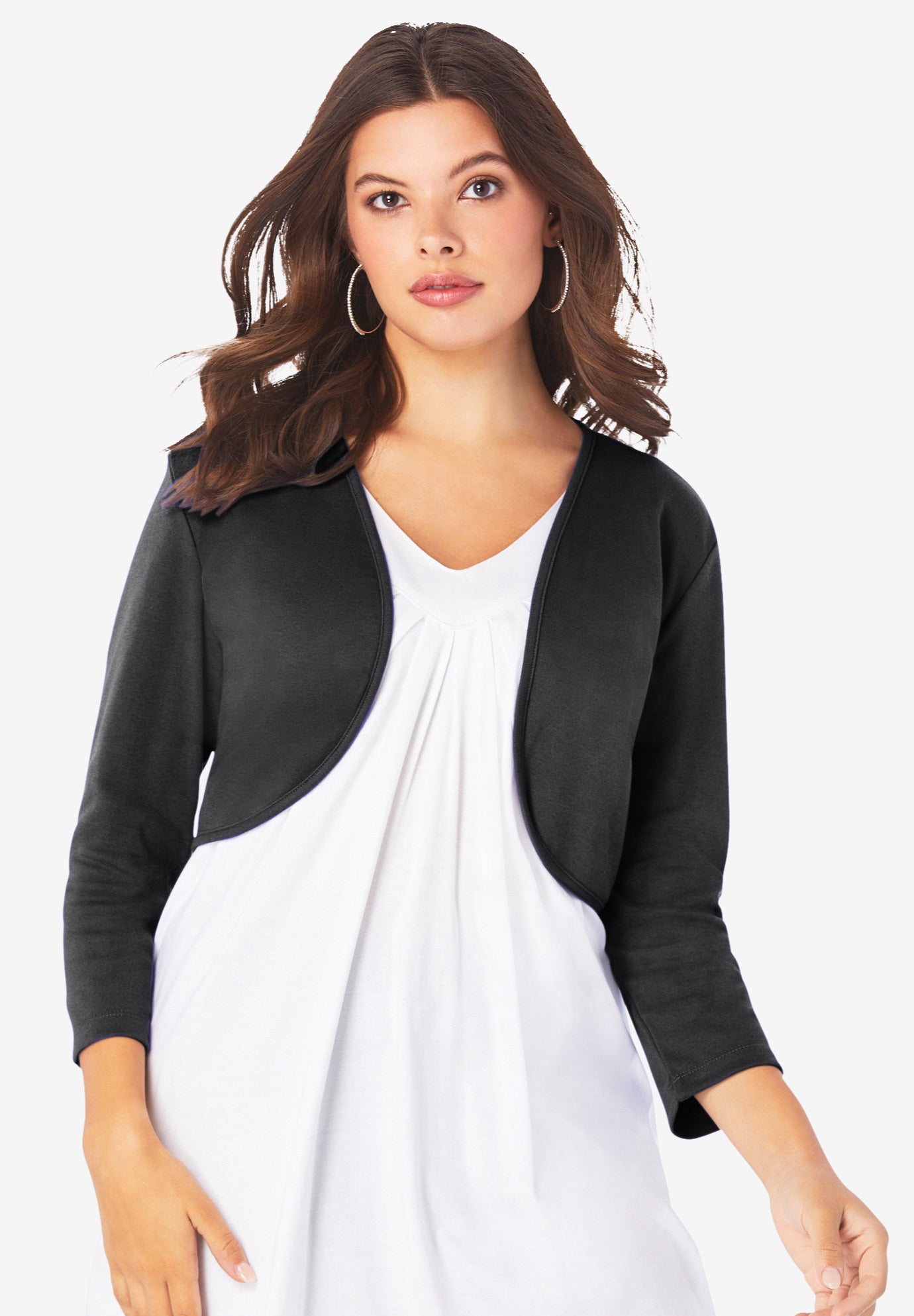 Bolero Cardigan with Three Quarter Sleeves image number 0