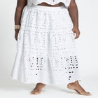 Eyelet Tiered Maxi Skirt image number null