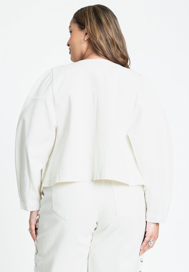 Grommet Detail Denim Jacket image number 1