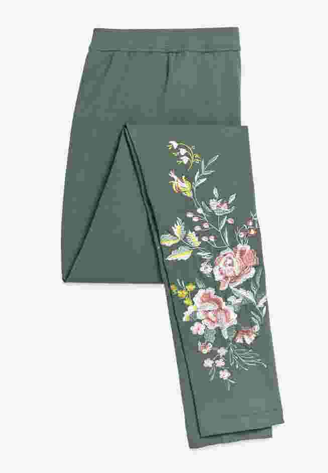 Stretch Cotton Embroidered Legging image number 4