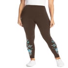 Stretch-Cotton Knit Pull-On Embroidered Leggings image number 1