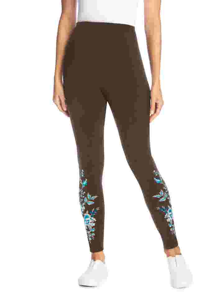 Stretch Cotton Embroidered Legging image number 0