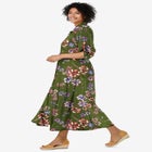 Roll-Tab Sleeve Crinkle Shirtdress image number null