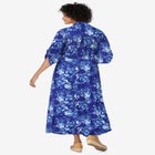 Roll-Tab Sleeve Crinkle Shirtdress image number null