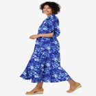 Roll-Tab Sleeve Crinkle Shirtdress image number null