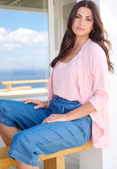 Scalloped Cardigan and Tank Set