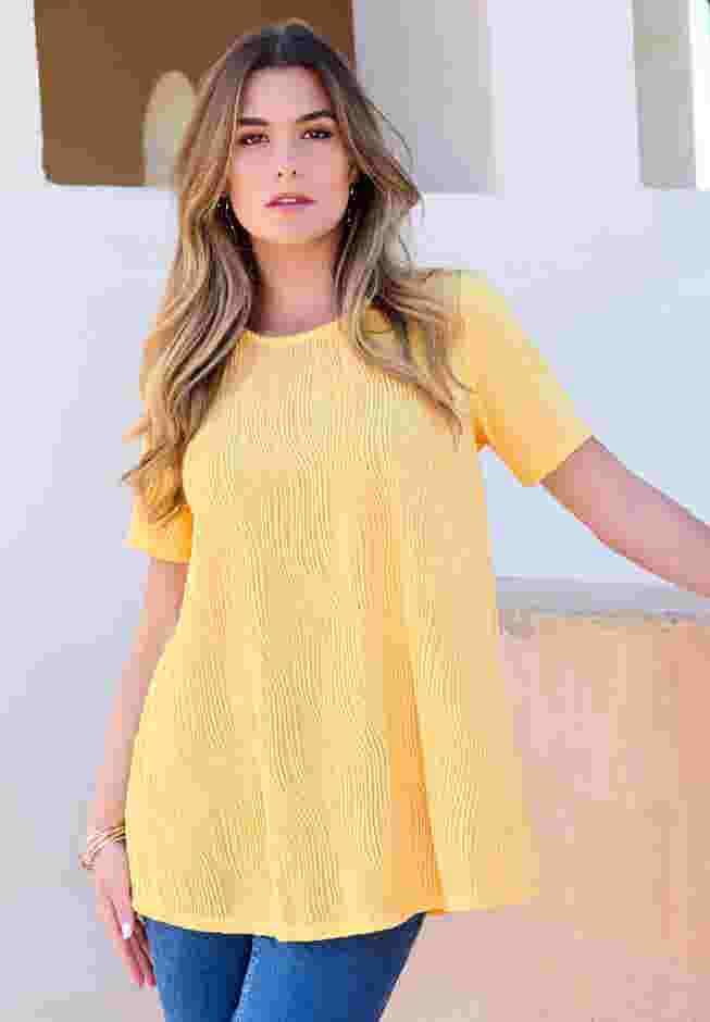 Textured Knit Swing Tee image number 3