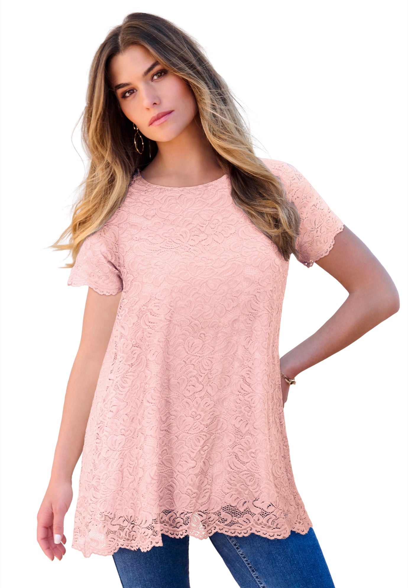 Allover Lace Swing Tee image number 0