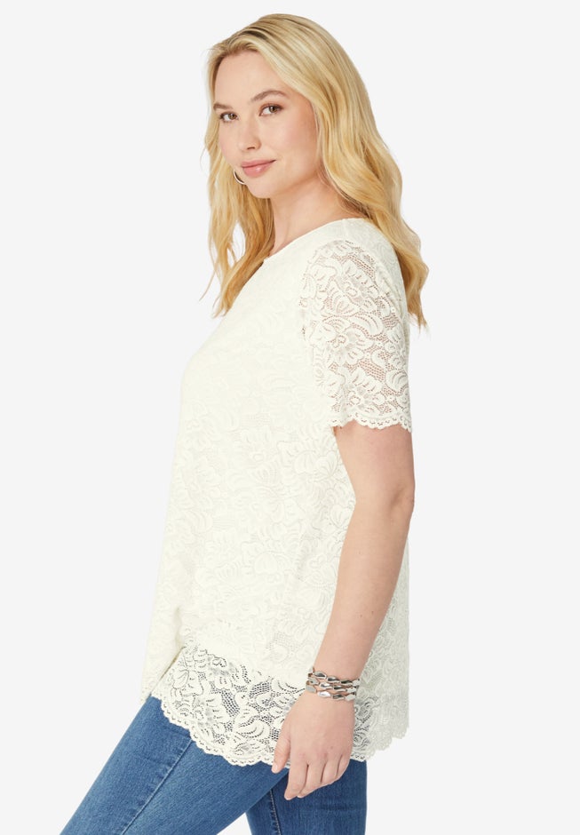 Allover Lace Swing Tee image number 3