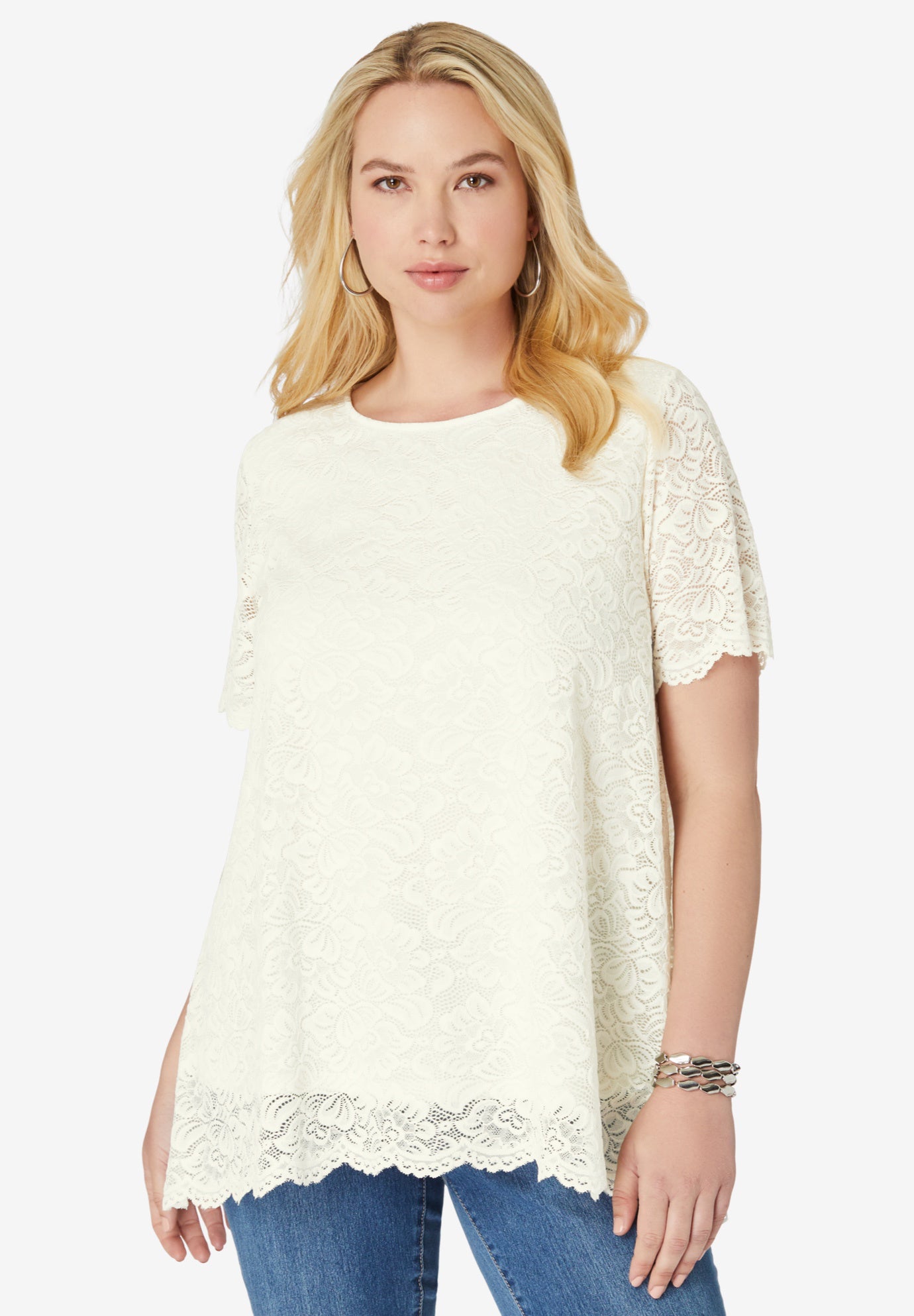 Allover Lace Swing Tee image number 1