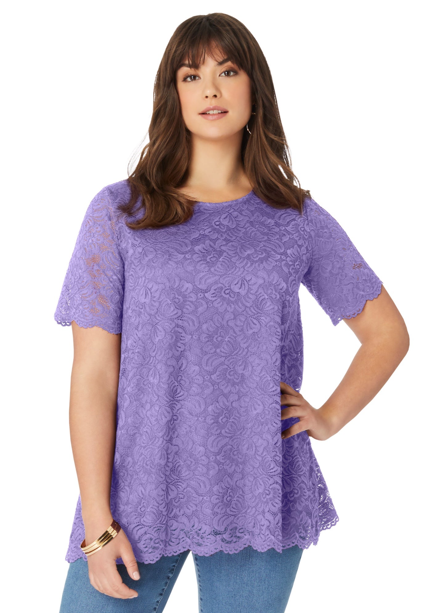 Allover Lace Swing Tee image number 1