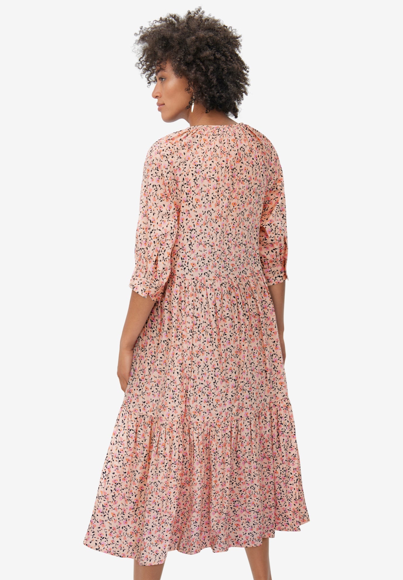 Tiered Cotton Midi Dress image number 1
